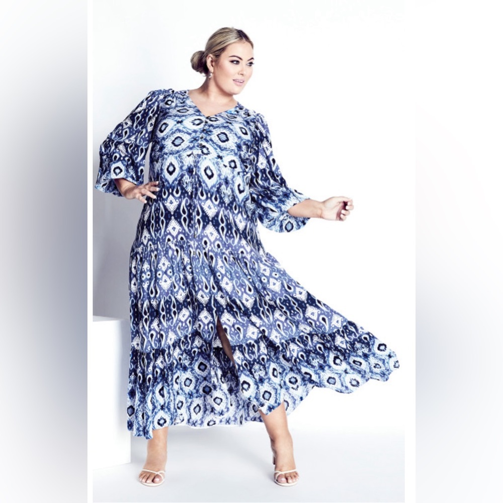Elouise Maxi Dress - Navy Border